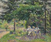 Camille Pissarro Enfants attables dans le jardin a Eragny, oil painting reproduction